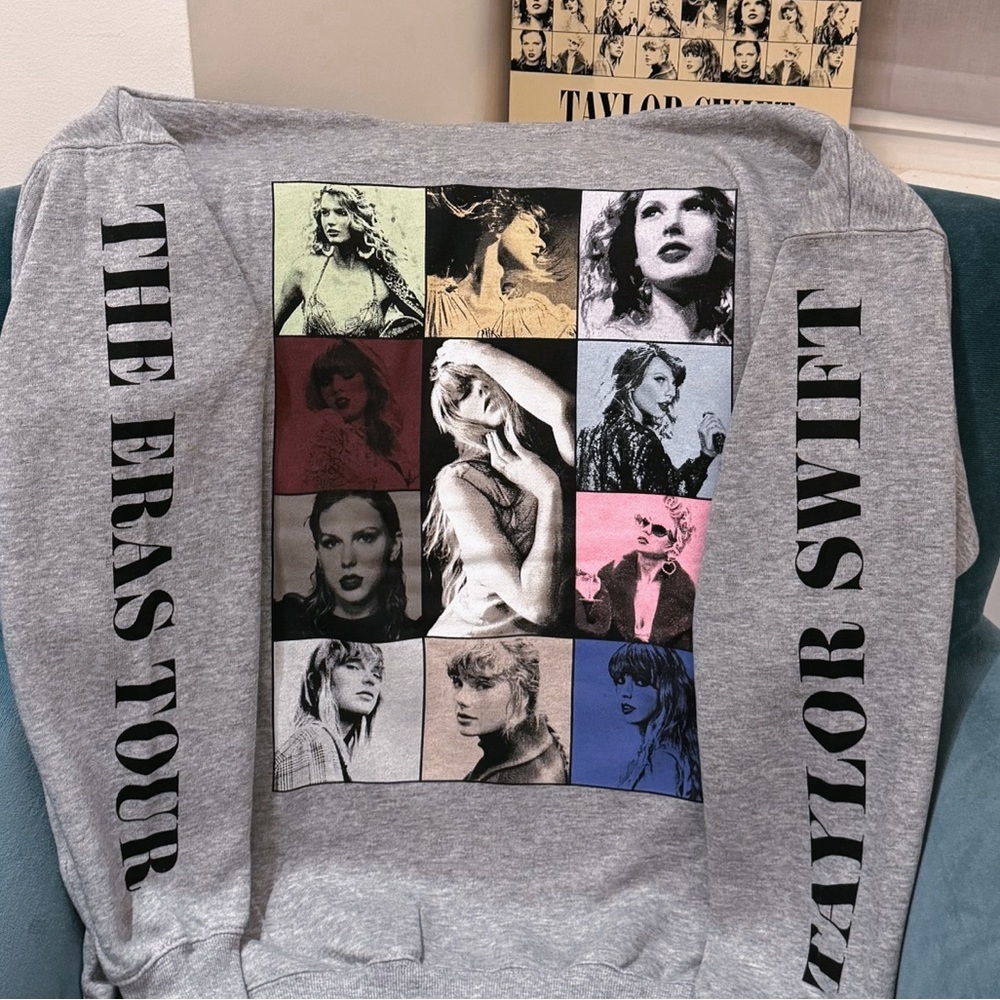 *RARE*Gray Quarter Zip The Eras Tour Taylor Swift Tortured Poets Department TTPD - Picture 4 of 5